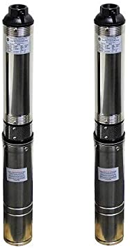 Hallmark Industries MA0414X-7 Deep Well Submersible Pump, 1 hp, 110V, 60 Hz, 33 GPM, 207' Head, Stainless Steel, 4" (2-(Pack))