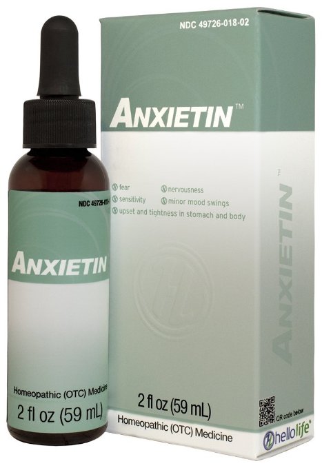 HelloLife Anxietin - Natural Relief of Anxiety and Panic Episode Symptoms such as Social Fear, Hypersensitivity, and Nervousness
