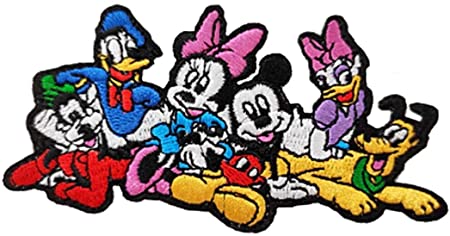 Mickey Cartoon Mouse and Friends Embroidered 4" Wide Iron on Patch