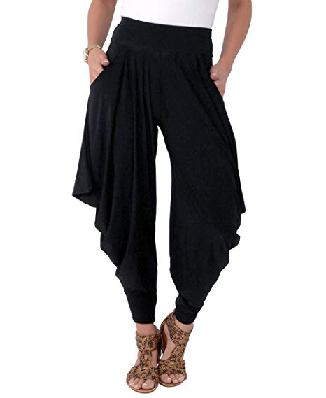 KRISP® Women Harem Trousers Stretch Baggy Hippy Boho Aladdin Pants
