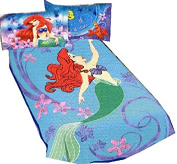Disney Princess Ariel the Little Mermaid Blanket Micro Raschel Throw 62" x 90" Twin / Full Size