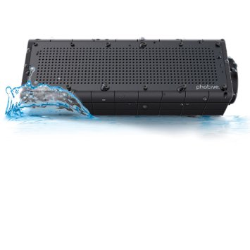 Photive HYDRA Waterproof Wireless Bluetooth Speaker  Rugged Shockproof and Waterproof Portable Wireless Speaker