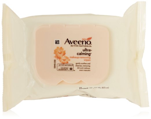 Aveeno Ultra Calming Makeup Removing Wipes, 25 Count