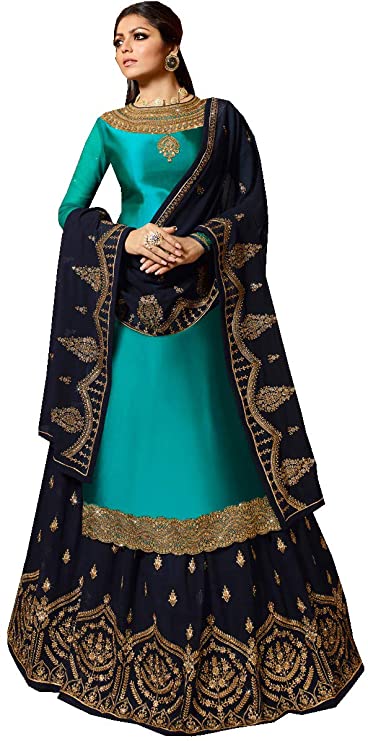 Delisa New Indian/Pakistani Eid Special Party/Ethnic wear Georgette Straight Ghagra Style Salwar for Womens LTT