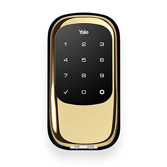 Yale Security YRD120-NR-605 Yrd120Nr605 Yale Real Living Yrd120Nr605 Keyless Touchscreen Stand Alone Deadbolt Bright Brass Finish, Polished Brass