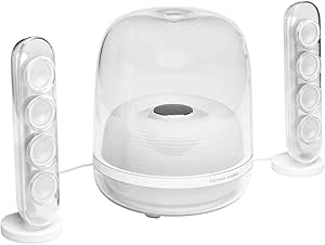 HK SoundSticks 4-2.1 Bluetooth Speaker System with Deep Bass and Inspiring Industrial Design (White) (Renewed)