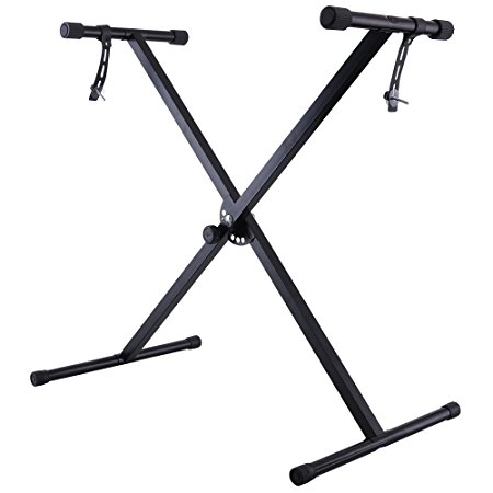 Portable Adjustable Black Electronic Keyboard X-Stand Lightweight Piano Display Standard Rubber Feet