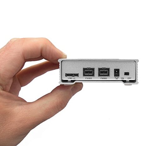 MiniPro 2.5" FireWire 800, USB 3.0 External Aluminum Hard Drive HDD / Solid State SSD Enclosure, Silver (up to 15mm, UASP)