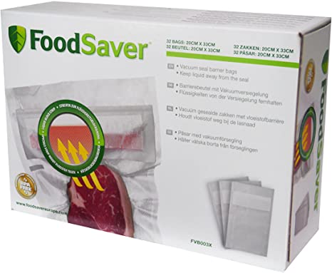 Food Saver FVB003X-01 Pack of 32 Bags Specifically for Liquids for Vacuum Sealing Device, 0.95 L