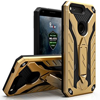 Google Pixel Case, Zizo [Static Series] Shockproof [Military Grade Drop Tested] w/ Built-in Kickstand [Google Pixel Heavy Duty Case] Impact Resistant