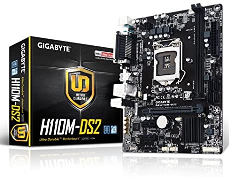 Gigabyte H110M-DS2 Motherboard (Socket 1151, H110 Express, DDR4, S-ATA 600, Micro ATX)