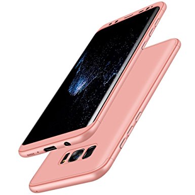 Galaxy S8 Plus Case, AICase 3 in 1 Ultra Thin and Slim Hard PC Case Anti-Scratches Premium Slim 360 Degree Full Body Protective Cover for Samsung Galaxy S8 Plus Case (6.2'')(2017) (Rose Gode)