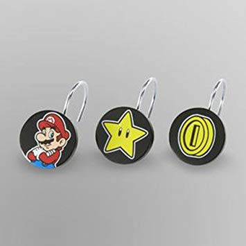 Nintendo Super Mario Shower Curtain Ring Hooks