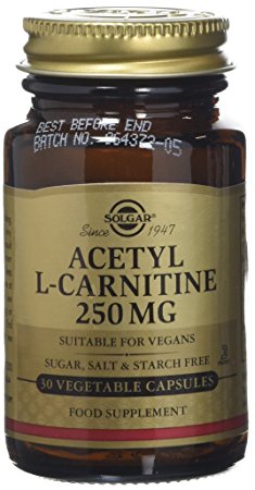 Solgar 250 mg Acetyl-L-Carnitine Vegetable Capsules - 30 Capsules