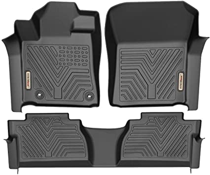 YITAMOTOR Floor Mats Compatible with Toyota Tundra, Custom Fit Floor Liners for 2014-2021 Toyota Tundra Double Cab & Crew Max Cab, 1st & 2nd Row All Weather Protection