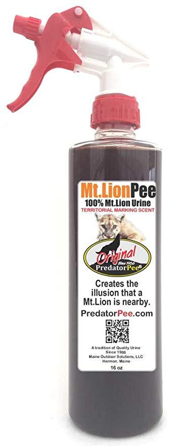 Predator Pee 100% Mountain Lion Urine - Territorial Marking Scent - Creates Illusion That Mountain Lion is Nearby - 16 oz Sprayer
