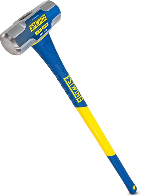 Estwing 12-Pound Soft Face Sledge Hammer for Automotive, Industrial, and Construction Use, 30-35 HRC, 36-Inch Long Fiberglass Handle with Overstrike Protection and Ergonomic Two-Handed Grip