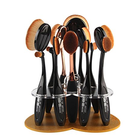 Cosmetic Shelf, Yoyorule 12 Hole Love Makeup Brush Holder Drying Rack Organizer Cosmetic Shelf Tool