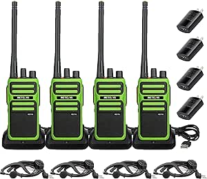 Retevis RB17A 2 Way Radio Long Range, 5W High Power Two Way Radio, 2200mAh Rechargeable Battery, Adults Walkie Talkies with Earpiece and Mic for Hotel, Security, School, Warehouse（4 Pack）