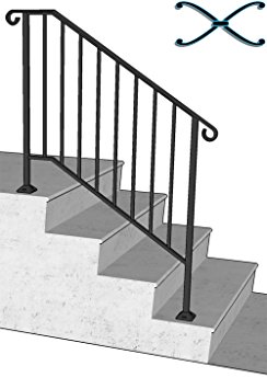 DIY Iron X Handrail Picket #3 Fits 3 or 4 Steps