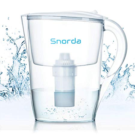 Snorda Alkaline Water Pitcher, 7 Stage Ionizer Filtration System Water Filter Pitcher,BPA Free,Clean & Toxin-Free Mineralized Alkaline Water in Minutes-PH 9.0-9.5,10 Cups Pitcher