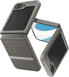 Caseology Parallax 3D Ergonomic Pattern Protective Case Compatible with Samsung Galaxy Z Flip 6 Case (2024) -Ash Gray