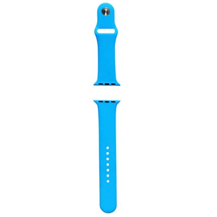 FanTEK Apple Watch Band Soft Silicone Sport Style Replacement iWatch Strap for Wrist Watch Models - Medium/Large - 42mm - Blue