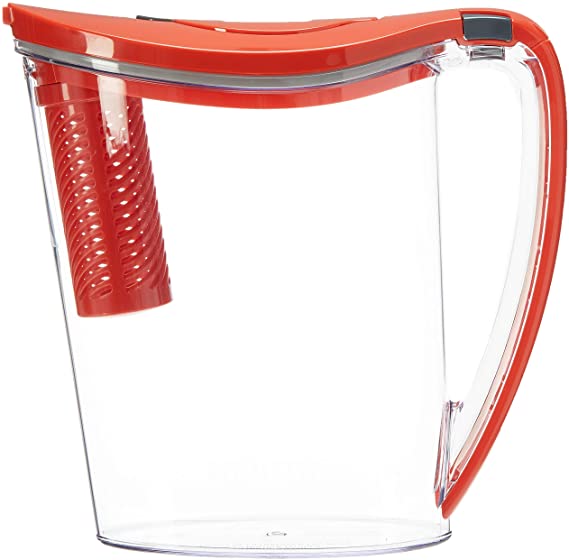 Brita 10-Cup Stream Filter as You Pour Water Pitcher, 36218, Red