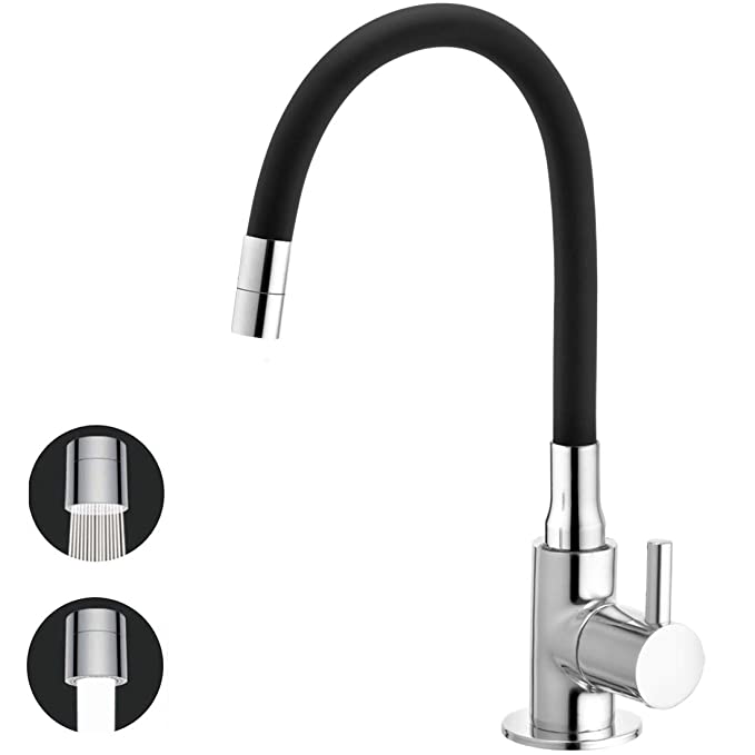 ALTON GRC3757 Brass Swan Neck with Dual Flow Flexible Swivel Spout, Chrome Finish