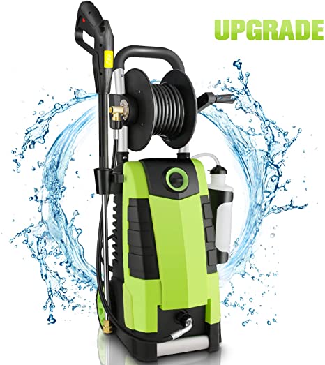 TEANDE 3800PSI Electric Pressure Washer, 2.8GPM High Pressure Power Washer 1800W Machine for Cars Fences Patios Garden Cleaning Hose Reel