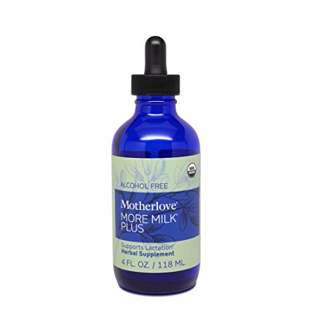 Motherlove More Milk Plus Alcohol-Free Organic Herbal Breastfeeding Supplement for Lactation Support, 4 oz Liquid Tincture