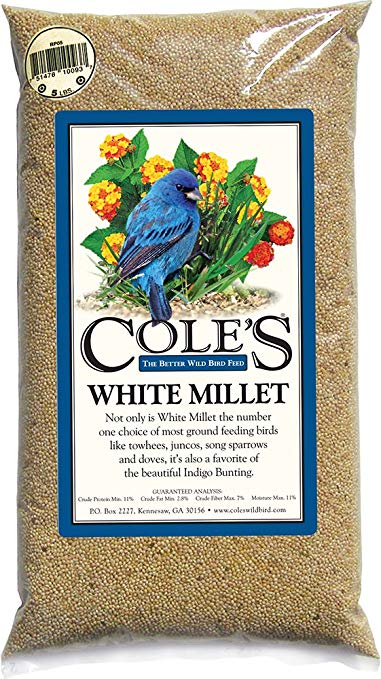 Cole's Wild Bird Products MI20 White Millet Bird Seed, 20-Pound