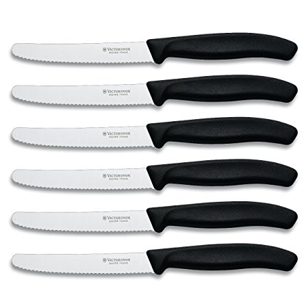 Victorinox Swiss Classic 6-Piece Steak Knife Set, 4-1/2-Inch Serrated Blades with Round Tip