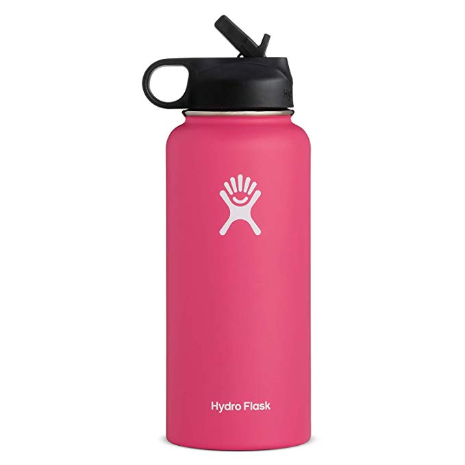 Hydro Flask Wide Mouth Water Bottle, Straw Lid - Multiple Sizes & Colors