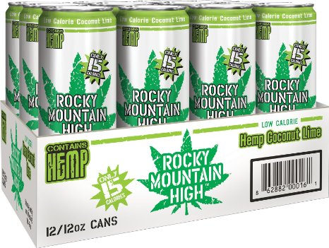 Rocky Mountain High Hemp 12-Fluid Ounce Drink 12 Pack Hemp Coconut Lime