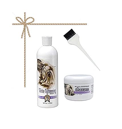 #1 All Systems Pure White Lightening Shampoo   Shazam Super Whitening Gel   Applicator Brush