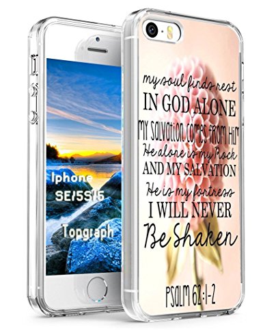Iphone SE Case Bible Verse, Apple Iphone 5S 5 SE Slim Case Christian Quotes flower design