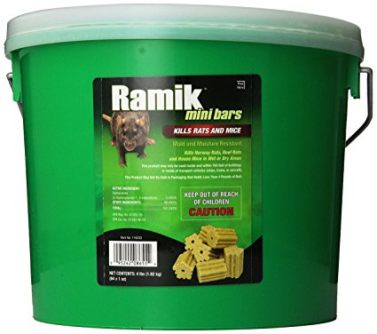 NEOGEN RODENTICIDE 64-Pack Ramik Rat and Mouse Bait Bars Pail, 1-Ounce