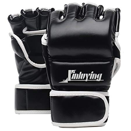 Xinluying MMA Gloves Martial Arts Grappling Sparring Punch Bag UFC Combat Fighting Boxing Training Gloves for Men Women