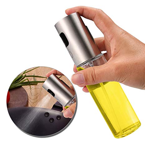 niceEshop Oil Sprayer Dispenser, Food-grade Transparent Glass Oil Spray Bottle Oil Dispenser for BBQ, Making Salad, Cooking,Baking, Roasting, Grilling, Frying