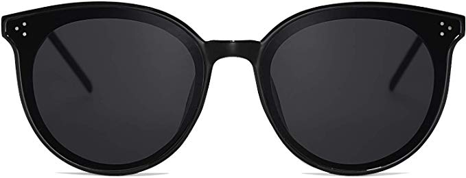 SOJOS Classic Retro Round Oversized Sunglasses for Women with Rivets DOLPHIN SJ2068