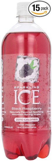 Sparkling ICE Spring Water, Black Raspberry, 33.8-Ounce Bottles (Pack of 15)