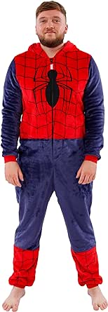 Marvel Onesies For Men | Mens Spider-Man Onesie | Spiderman Adult Costume | Official Spiderman Merchandise