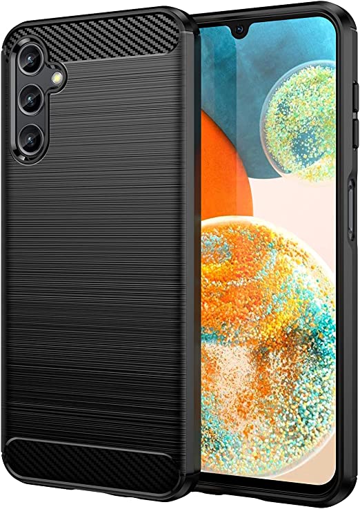 Galaxy A14 5G case, Samsung A14 5G case, Upgraded Shock-Absorption Flexible TPU Carbon Fiber Slim Fashion Non-Slip Phone Case for Samsung Galaxy A14 5G, Black
