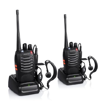 Walkie Talkies, Proster Portable 5W Two Way Radio Walky Talky 16 Channel Walkie Talkie Ham Radio Tracsceiver UHF 400-470 MHz CTCSS DCS with Original Earpiece and USB Charger