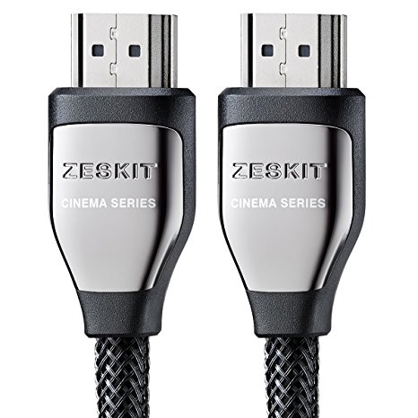 Zeskit HDMI Cable 3ft (4K 60Hz HDR UHD 4:4:4) - HDCP 2.2 - HDMI 2.0 High Speed 18Gbps - 3D Audio Return Ethernet 2160p 1080p - for Samsung Xbox PlayStation PS3 PS4 nVidia Apple TV Fire TV Netflix