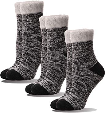 Womens Heat Thermal Socks Insulated Thick Trapping Extra Warm Boot Winter Cold Weather Socks 3 Pack