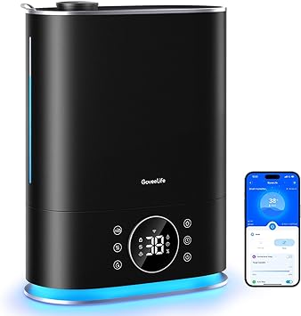 GoveeLife Smart Humidifier Max, 7L Warm and Cool Mist WiFi Humidifier for Home Bedroom, Top Fill Humidifiers 70H, Lasts for Large Rooms up to 800sq.ft, Faster Humidification with Alexa and App Control