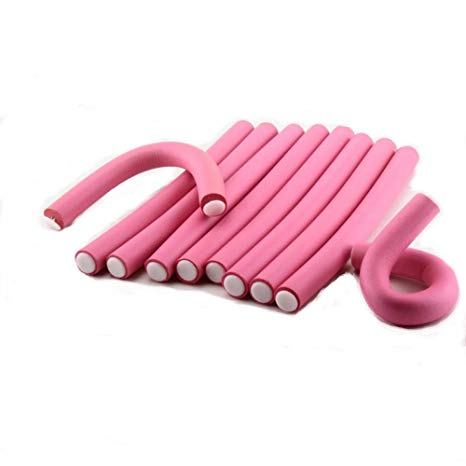 10 Piece Soft Foam Curler Twists for Women's Hair - Better than Hair Rollers by One & Only USA (Pink)