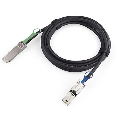 QSFP (SFF-8436) to SFF-8088 DDR Hybrid Min SAS Cable, External Copper SAS Cable for NetApp DS4243 DS4246 DS2246, 100-Ohm, 0.5-m(1.6ft)